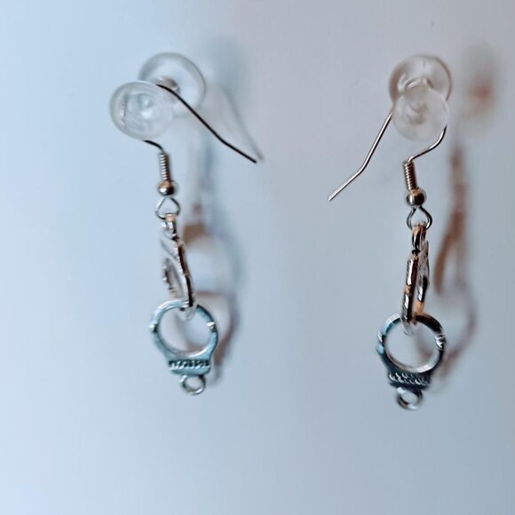 New Handmade Small Handcuff Dangle Earrings You Choose Length - Picture 1 of 1